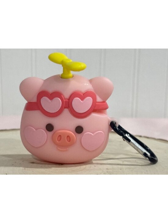 No brand / Not sure Other - Pig-Themed AirPods 1 & 2 Case Pink Silicone With Keychain Clip